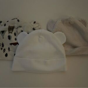 Baby bear beanie hat- set of three